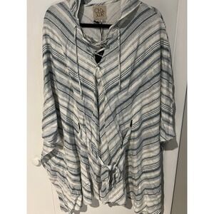 NWT Chaser Women's Poncho‎ Dress Blue Stripe Size XS